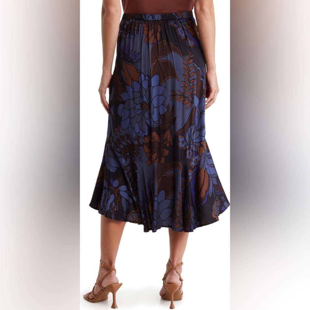 NWT T Tahari Floral High/Low Flounce Skirt Size M/M - Picture 2 of 5